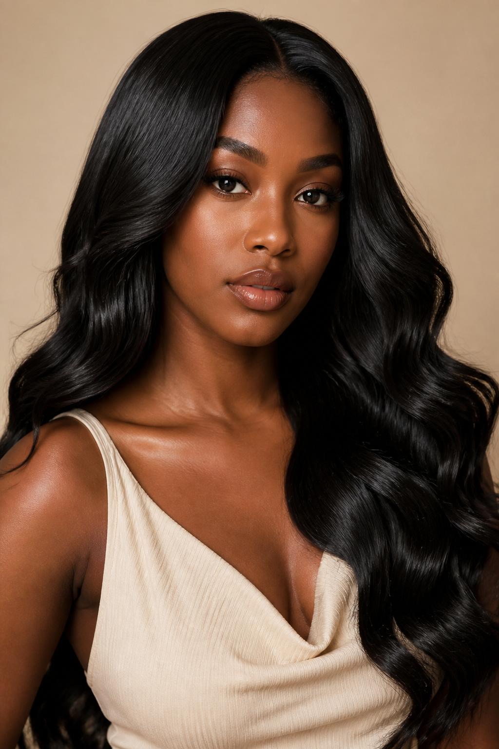 Model wearing Luci Luster 360° glueless wig